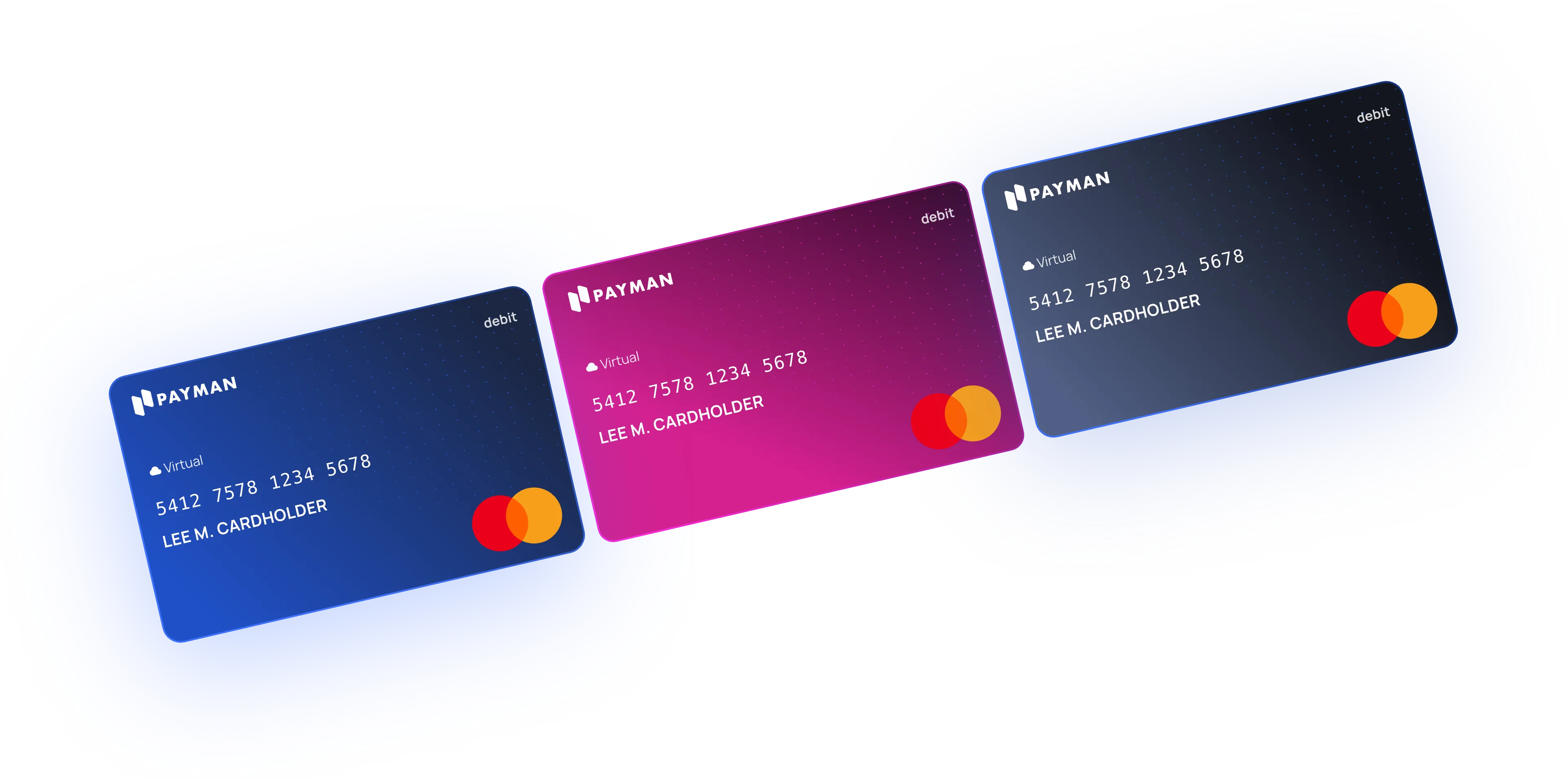 Stack of Payman virtual business debit cards